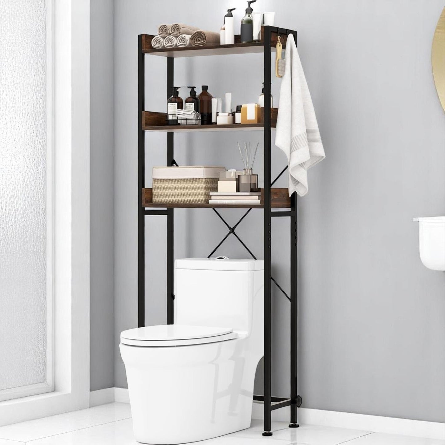 Meuble WC - OverToiletStorageRack™ - Noir