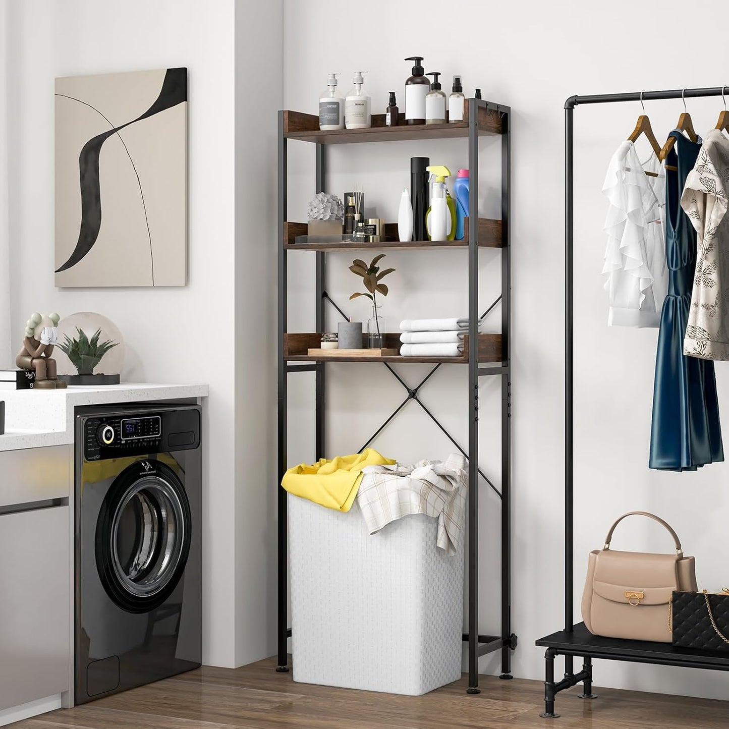 Meuble WC - OverToiletStorageRack™ - Noir