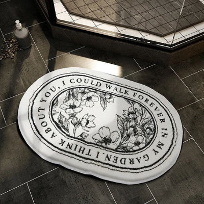 Tapis salle de bain dessin fleurs pres douche-Oasis confort