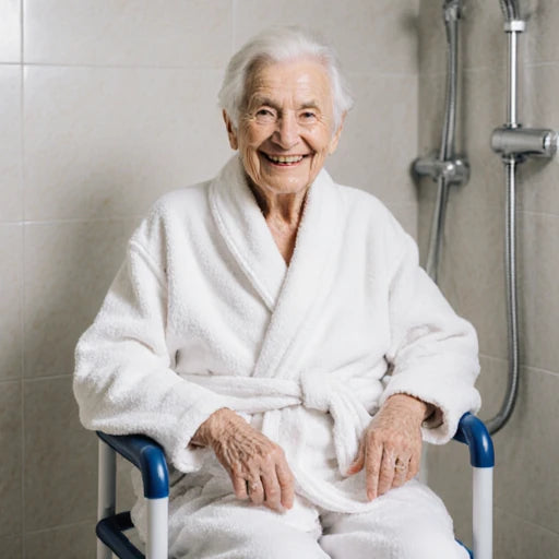 chaise de douche pour presonne agee souriant paradise