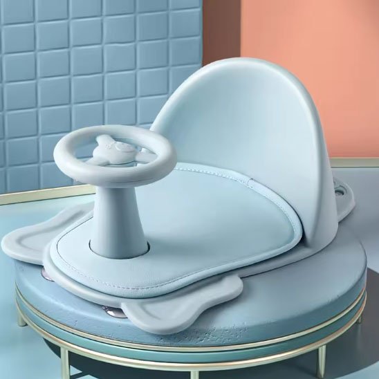 siege de bain pour bebe bleu dans baignoire securibain