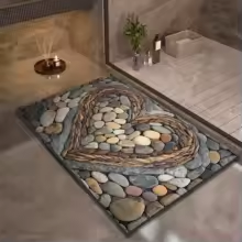 tapis de bain en diatomite coeur tapisdiamond