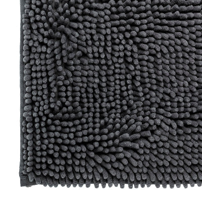 tapis salle de bain chenille gris tapisdoux