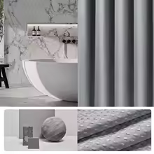 Douche Rideau Anti-Moisissure Texturé | Zenrid