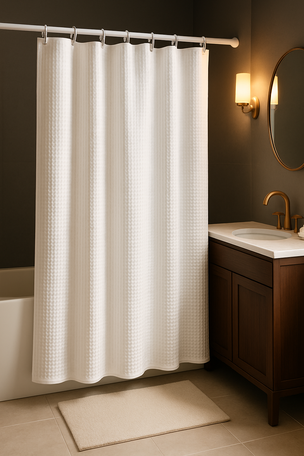 Douche Rideau Anti-Moisissure Texturé | Zenrid