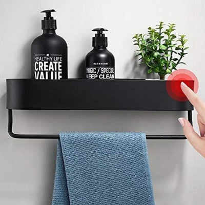 Douche-etagere-noir-avec-produit-porte-serviette-eleganceetage