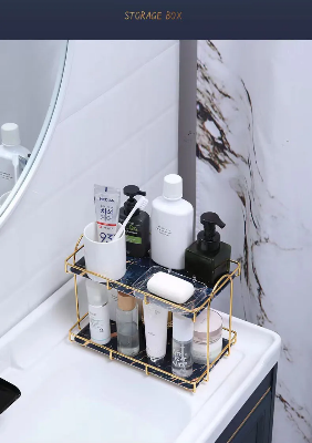 Etagere dans douche couleur bleu avec produit inoxexpress