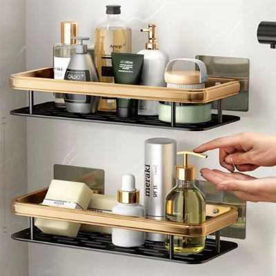 étagère de douche couleur argent double designpremium