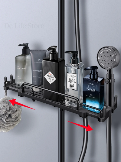 Etagere telescopique douche noir extensible organizplus