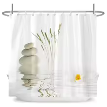 Rideaux pour douche avec pierre dans eau RideauPremium