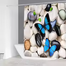 Rideaux pour douche dessin papillon RideauPremium