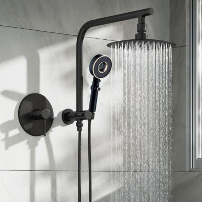 Pommeau douche  en arret alternance avec pomme fixe ecosensation