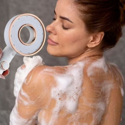 Pommeau douche montre  bouton arret ecosensation