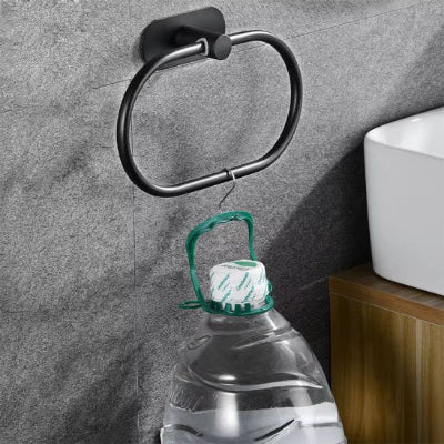 Porte-serviette mural noir avec bouteille eau Bellenoeud