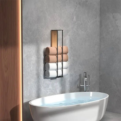 Porte serviette mural verticale simple avec serviettes supportoptimal