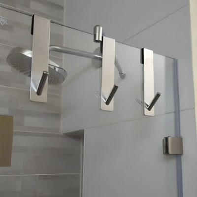 porte serviette pour salle de bain triple argent-vue-face-intemporel