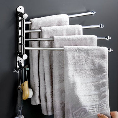 porte serviette salle de bain acier inoxydable avec quatre bras ModernElegance