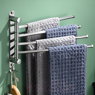 porte serviette salle de bain acier inoxydable avec quatre serviettes ModernElegance