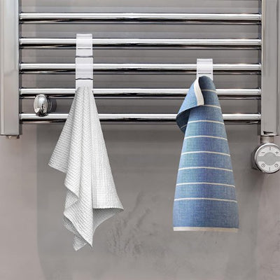 porte serviettes blanc double radiateur Elegance Inox