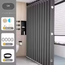 rideaux de douche avec image montrant aimant blanc ridelegance