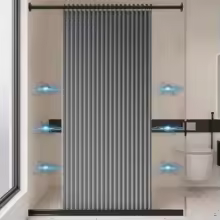 rideaux de douche avec image montrant aimant ridelegance