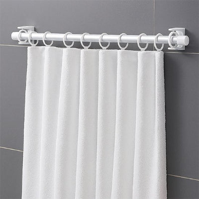 support tringle rideau sans perçage avec rideau blanc robustesse
