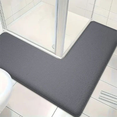 Tapis salle de bain L gris grand model pres douche ultraAbsorb