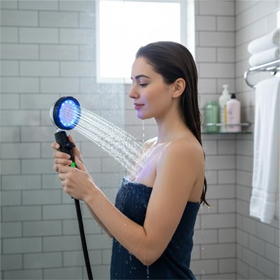 Tête de douche avec lumière bleu EcoPremium-Spa